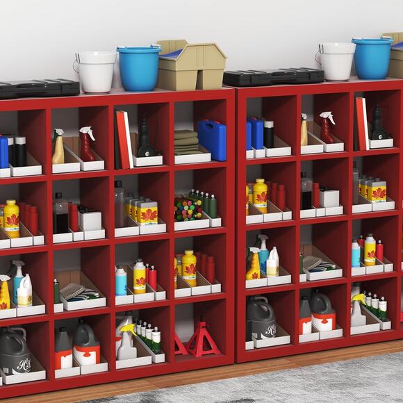 Pack of 10 - White Corrugated Bins - 6" x 9" x 4.5" - Organizers - Picture 4 of 4